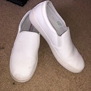 All White Skechers Slip Ons